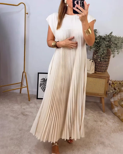 Einfaches Plissiertes Kleid ohne Ärmel
