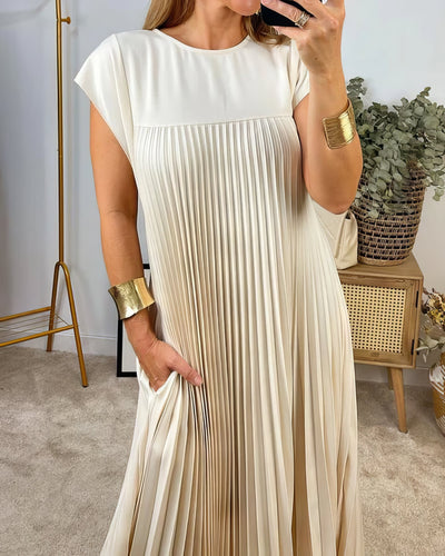 Einfaches Plissiertes Kleid ohne Ärmel