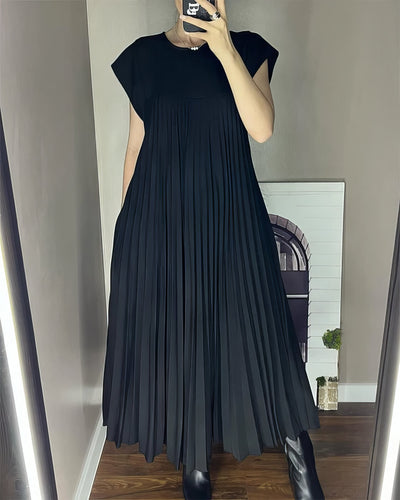Einfaches Plissiertes Kleid ohne Ärmel