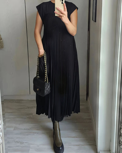 Einfaches Plissiertes Kleid ohne Ärmel