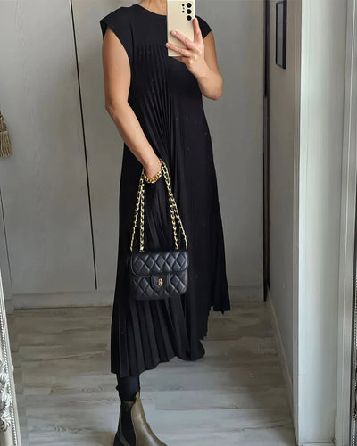 Einfaches Plissiertes Kleid ohne Ärmel