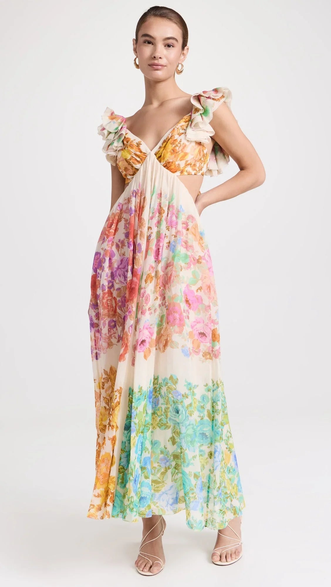 Bloomelia | Maxi Kleid mit Blumenmuster & Rüschen